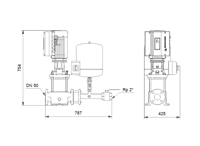 Насос для повышения давления Grundfos Hydro Solo E CRE 20-2 HQQE