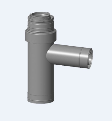 Wolf Дымоход Наружный тройник DN110 / 160, DN80 / 125 подключение к котлу