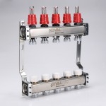 Коллектор Valtec Блок коллекторный из нержавеющей стали с регулирующими клапанами и расходомерами 1, 10 x 3/4, евр  