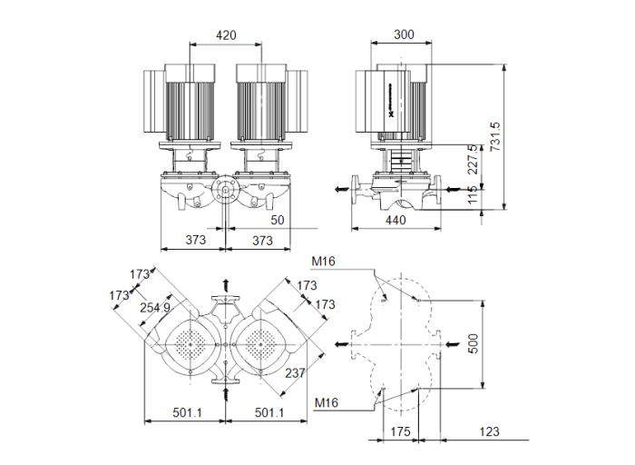   Насос для повышения давления Grundfos TPED 50-420/2-S A-F-A-BAQE  