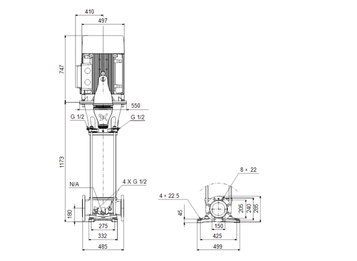 Насос для повышения давления Grundfos CRN 155-4-1 A-F-A-E-HQQE  