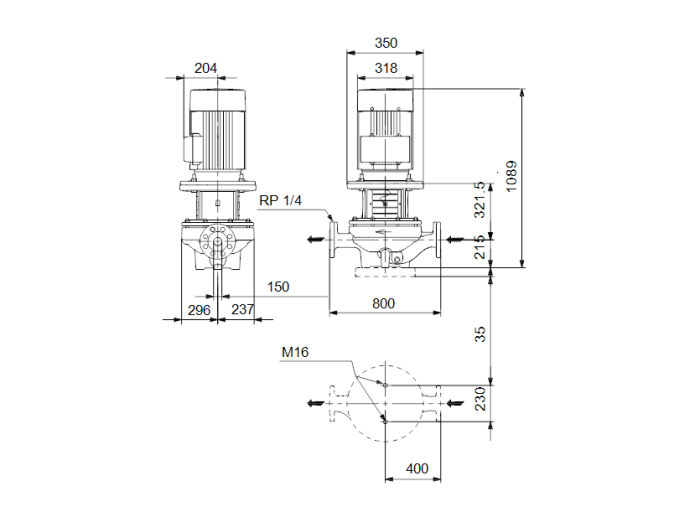 Насос для повышения давления Grundfos TP 150-200/4-A-F-B-BAQE  