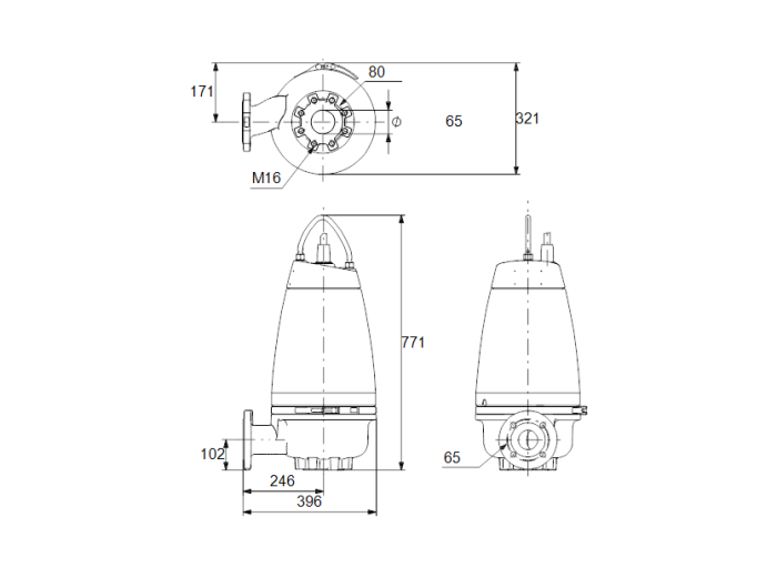 Дренажный насос Grundfos SEV.65.65.22.2.50D  