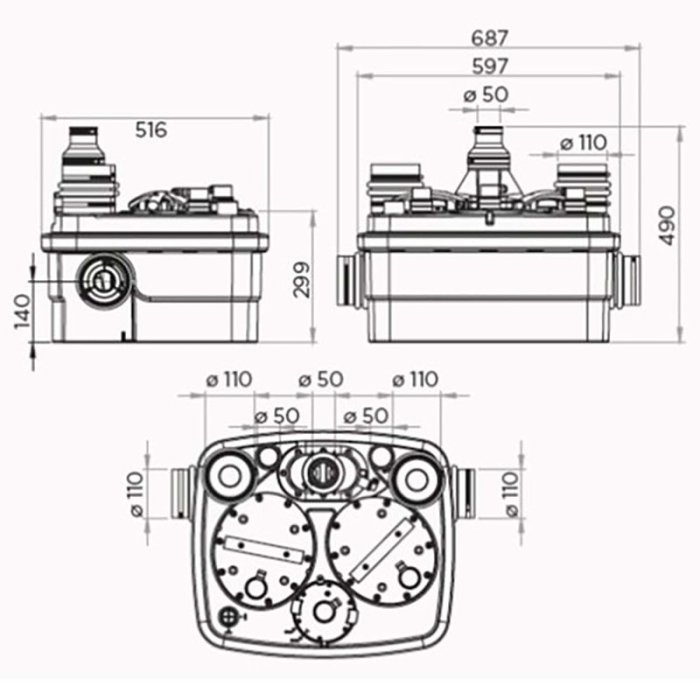 Канализационная установка SFA SANICUBIC 2 PRO  