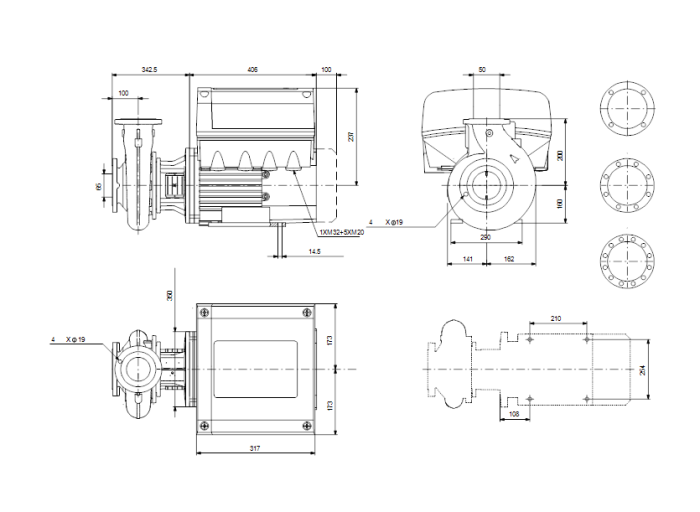 Насосная станция Grundfos NBE 50-200/181 AF2ABQQE  