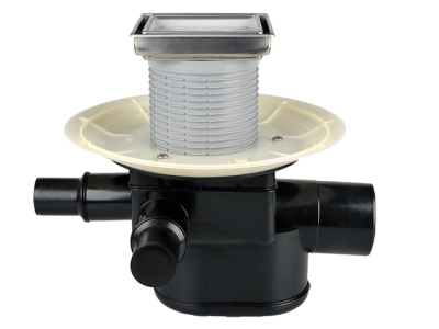 HL 70-3020 Трап проходной с 3-мя входами с обратным клапаном с декоративной решеткой под плитку, DN75/110