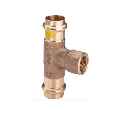 Viega Тройник пресс-В 22х1/2х22 бронза G