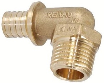 Rehau Уголок-переходник с наружной резьбой 20x2,8-R 3/4  