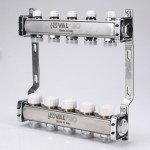 Коллектор Valtec Коллекторный блок из нержавеющей стали с регулирующими и балансировочными клапанами 1, 8 x 3/4, е  
