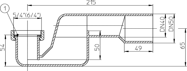 Сифон для ванн с резьбовым подсоединением  