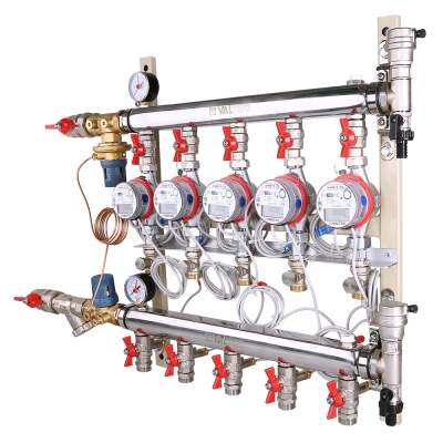 Valtec VT.GPA.00141.R2 Узел этажн. покв. уч., с авт. бал. клап., ввод СПРАВА, кол-во выходов 2 (ШКСО-1 В1)