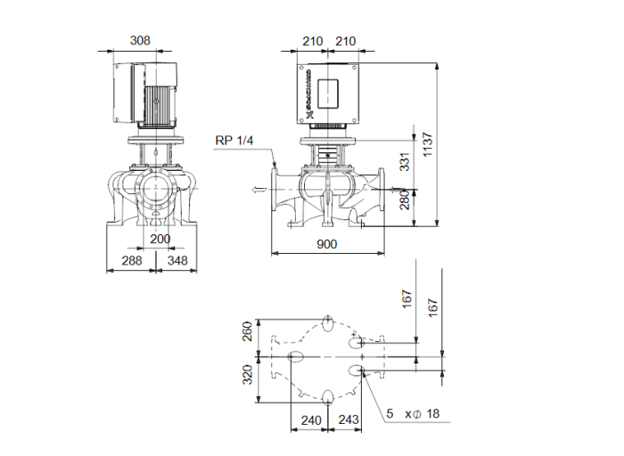 Насос для повышения давления Grundfos TPE 200-160/4-A-F-A-BAQE  