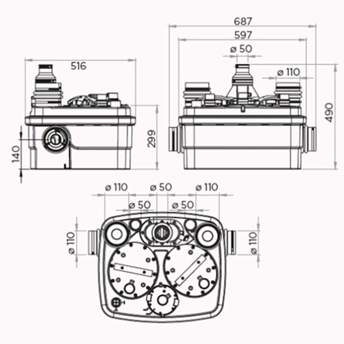 Канализационная установка SFA Sanicubic 2 XL  