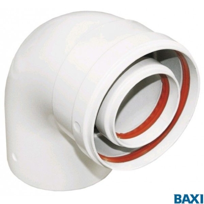 Baxi Коаксиальный отвод полипропиленовый 87°, диам. 80/125 для конденсационных котлов