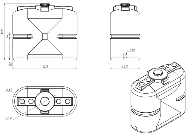 Ёмкость для топлива Экопром S 500л oil  