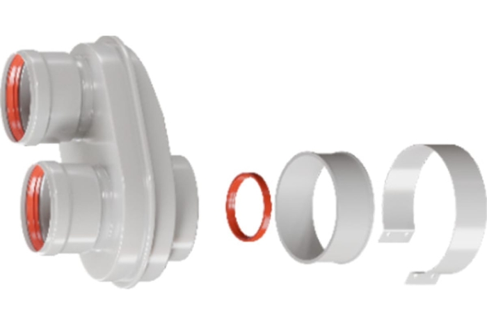 Адаптер моноблочный Rommer универс для перехода на двухтрубную сист 80/80 (кроме Immergas и Navien 75/100)