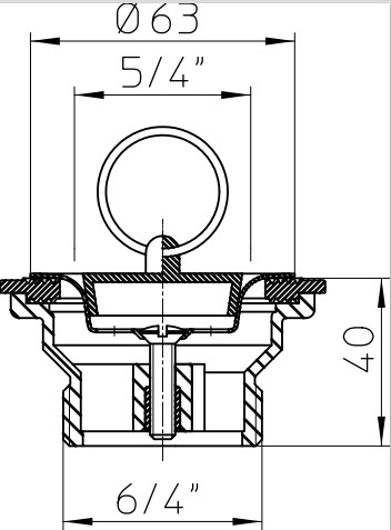 HL 15-5/4 Выпуск для умывальника с пробкой 5/4