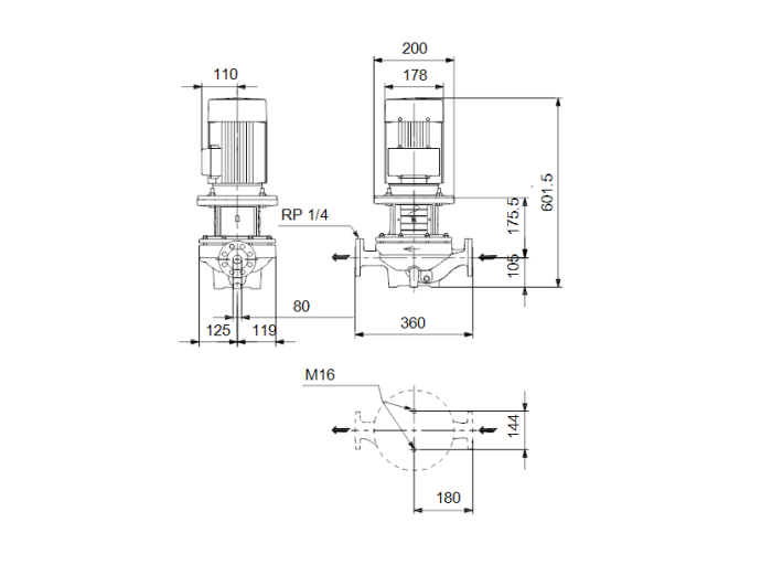 Насос для повышения давления Grundfos TP 80-140/2-A-F-B-BAQE  