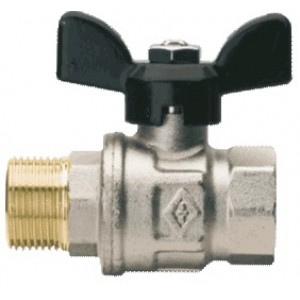 Rubinetterie Bresciane Полнопроходной латунный шаровый кран ВН/НАР резьба 3/4, бабочка