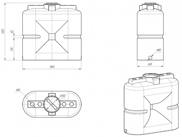 Ёмкость для топлива Экопром S 750л oil  