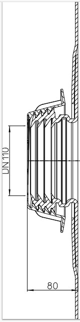 HL 800/110 Газоводонепроницаемая зластичная мембрана для прохода через фундамент (ПОЛИМЕРБИТУМНАЯ), DN110  