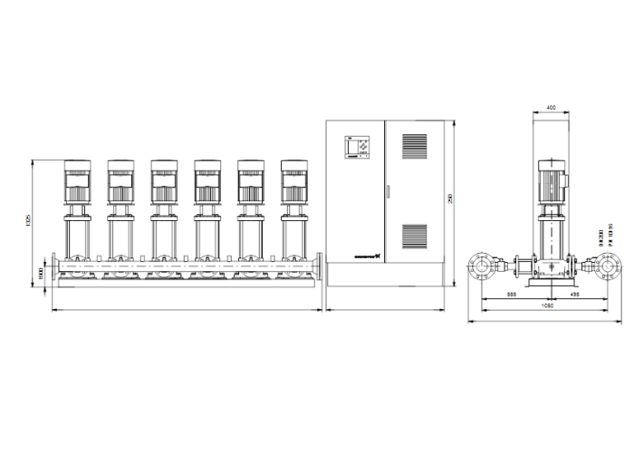 Насос для повышения давления Grundfos HYDRO MPC-F 6CR64-2  