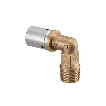 Cofit P- прес. угольник-переход Oventrop с НР 26 x 3,0мм x R1 , бронза/нерж. сталь