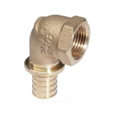 Фитинг Rehau Rehau (Рехау) Угольник настенный, Rehau, RAUTITAN, В, 16, 1/2, бронза (RX), короткий