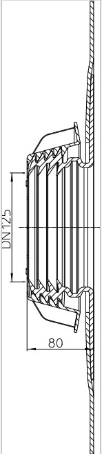 HL 800/125 Газоводонепроницаемая зластичная мембрана для прохода через фундамент (ПОЛИМЕРБИТУМНАЯ), DN125  