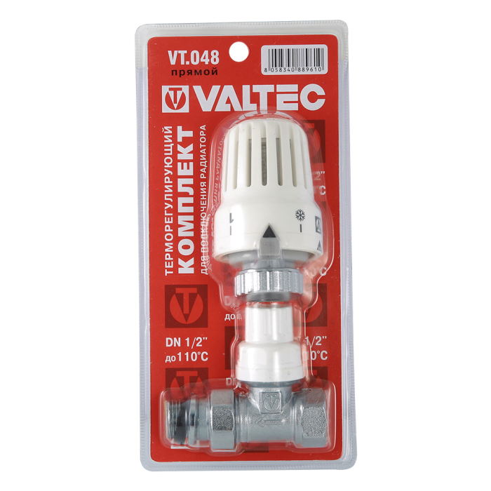 Valtec VT.048.N.04 Клапан с термостатической головкой для рад. прямой 1/2"  