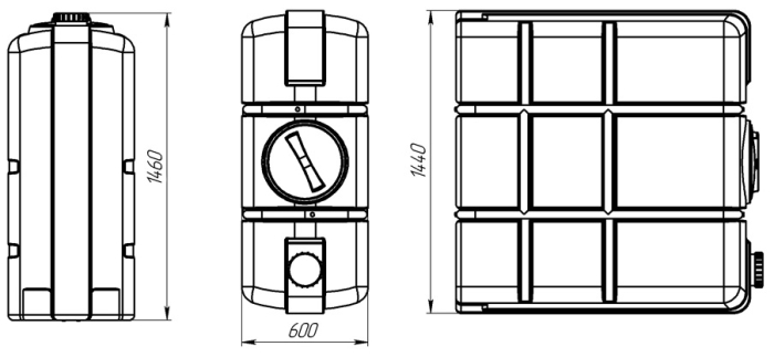 Ёмкость для воды Экопром K 1000л в обрешетке синий  