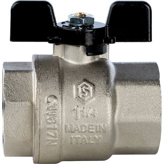 Кран шаровой STOUT муфтовый полнопроходной (бабочка) 1 1/4  