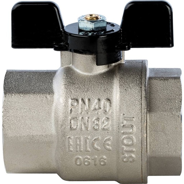 Кран шаровой STOUT муфтовый полнопроходной (бабочка) 1 1/4  