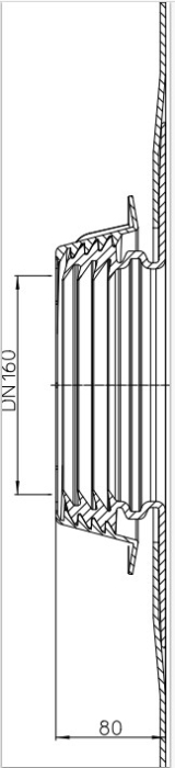 HL 800/160 Газоводонепроницаемая зластичная мембрана для прохода через фундамент (ПОЛИМЕРБИТУМНАЯ), DN160  
