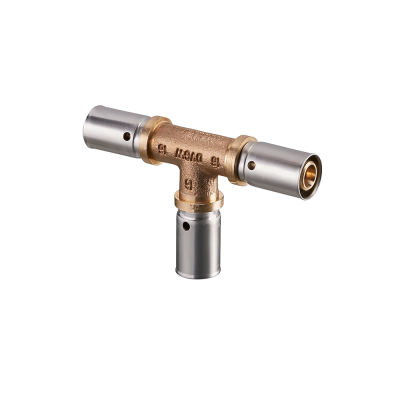 Cofit P- прес. тройник Oventrop 16 x 16 x 16мм, бронза/нерж. сталь