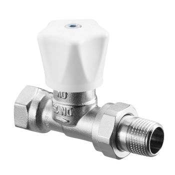 Oventrop Серия HRV, вентиль с ручным приводом Ду20, 3/4, PN10, проходной, с преднастр., белый