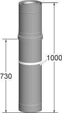 Wolf Дымоход Проход через кровлю DN200/300 L:1000 мм, для концентрической дымовой трубы, из нержавею