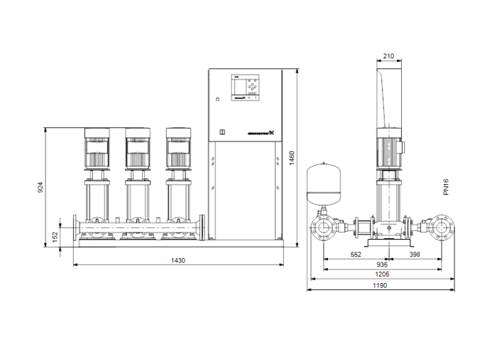 Насос для повышения давления Grundfos HYDRO MPC-E 3 CRE20-3  