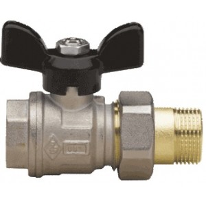 Rubinetterie Bresciane Полнопроходной латунный шаровый кран американка ВН/НАР 1, бабочка