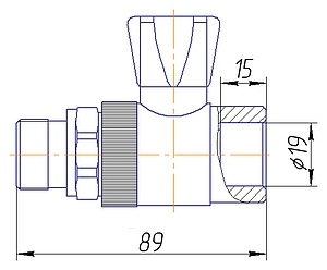 Kalde Вентиль прямой Dn 25х3/4  