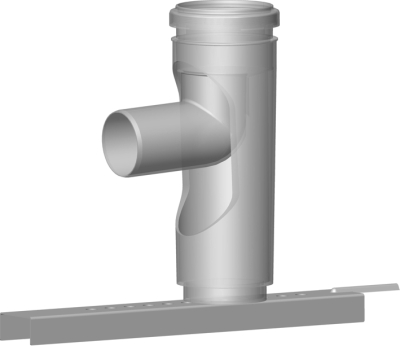 Wolf Дымоход Опорный отвод 87° DN60/80 с опорной планкой для гибкого дымохода, из полипропилена