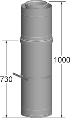 Wolf Дымоход Проход через кровлю DN250/350 L:1000 мм, для концентрической дымовой трубы, из нержавею