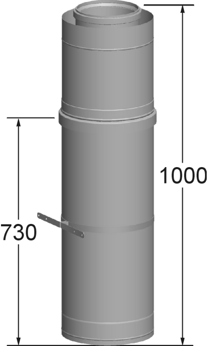Wolf Дымоход Проход через кровлю DN250/350 L:1000 мм, для концентрической дымовой трубы, из нержавею  