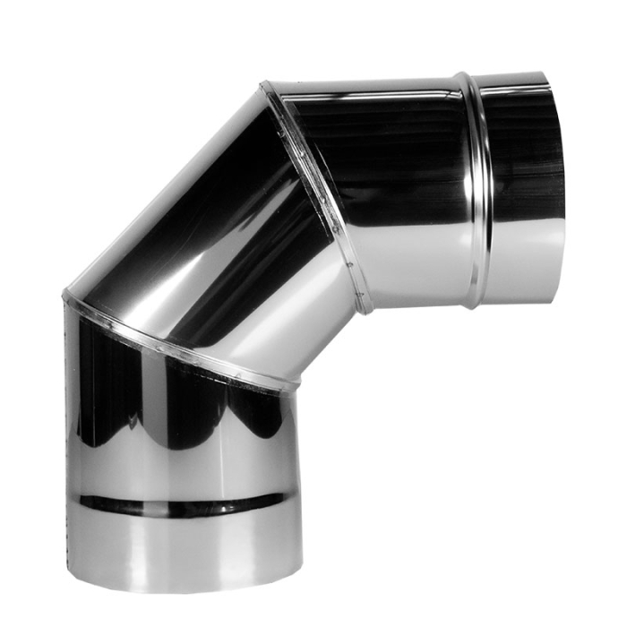 Одностенный дымоход Дымофф Колено (голое) 90 200 AISI304 1мм  