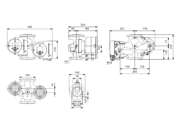 Циркуляционный насос Grundfos MAGNA3 D 32-100 F  