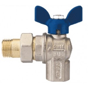 Rubinetterie Bresciane Полнопроходной латунный шаровый кран американка угловой ВН/НАР резьба 1/2, бабочка