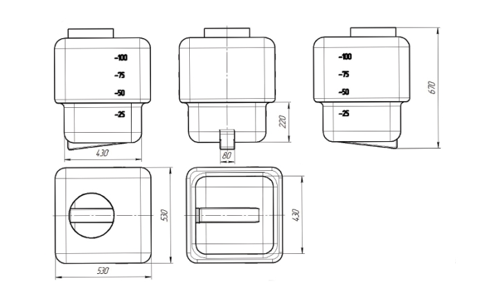 Ёмкость спецназначения Экопром AGRO 120л(Бак промывной)  