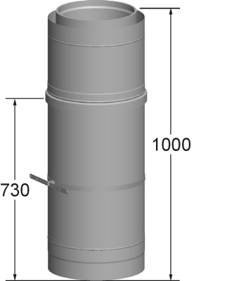 Wolf Дымоход Проход через кровлю DN315/400 L:1000 мм, для концентрической дымовой трубы, из нержавею