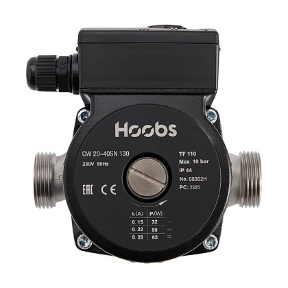 Насос циркуляционный Hoobs CW 25-40SN 180мм 65Вт 1х220В 50Гц (корпус нерж.сталь)  
