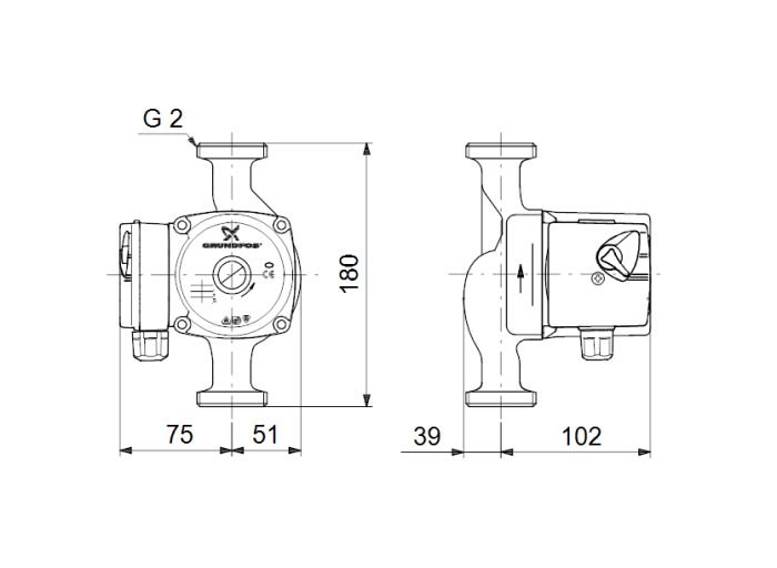   Циркуляционный насос Grundfos UPS 32-30 180  